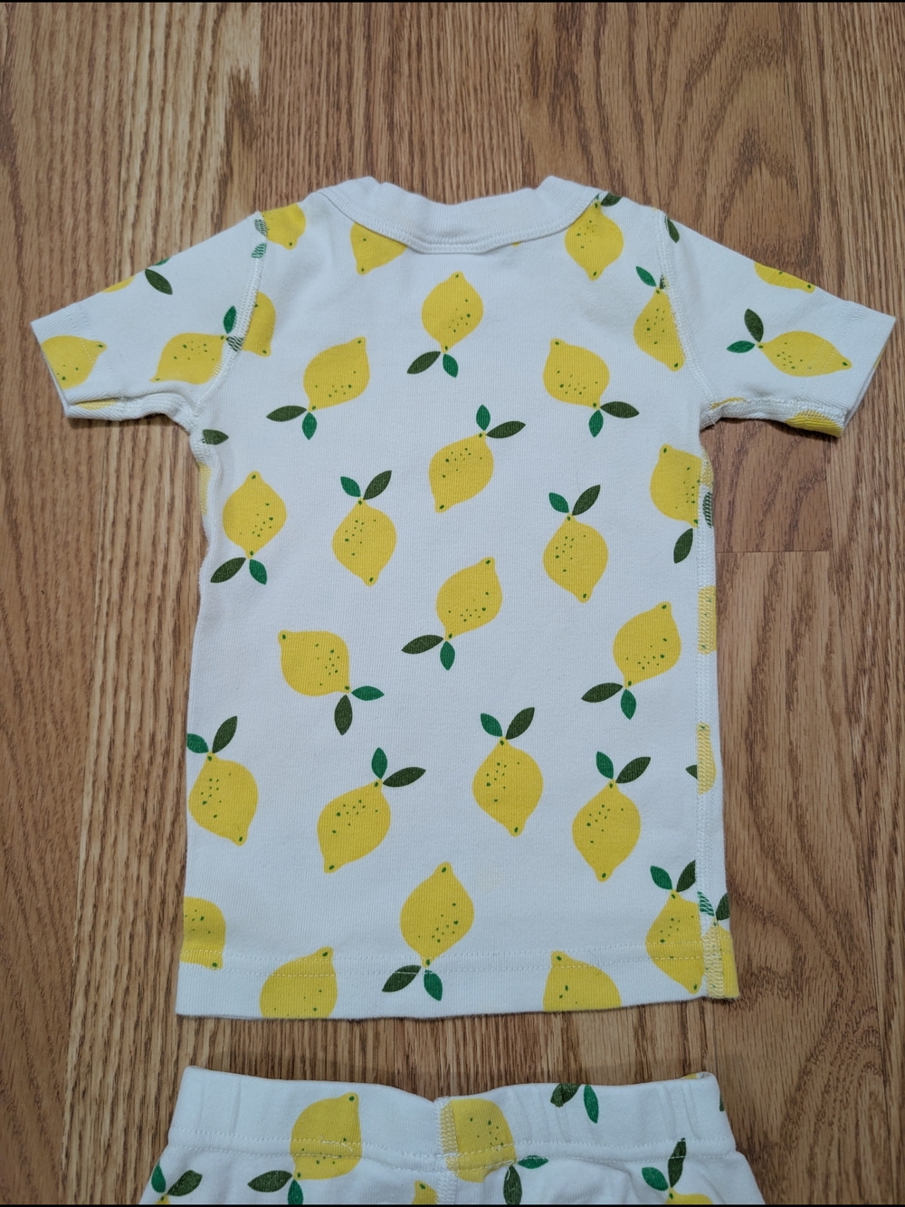 Hanna Andersson Lemon Short Sleeve Pajama Set 80/85 2T Organic Cotton - Picture 8 of 11